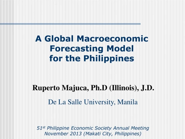 A Global Macroeconomic Forecasting Model for the Philippines
