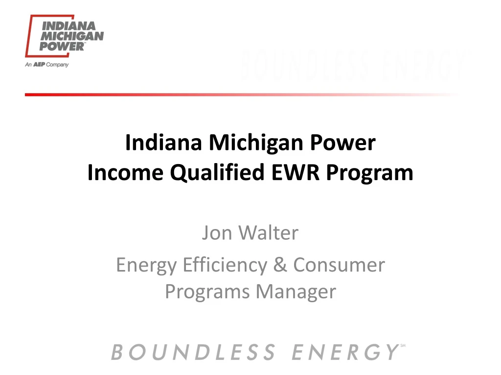 indiana michigan power income qualified ewr program