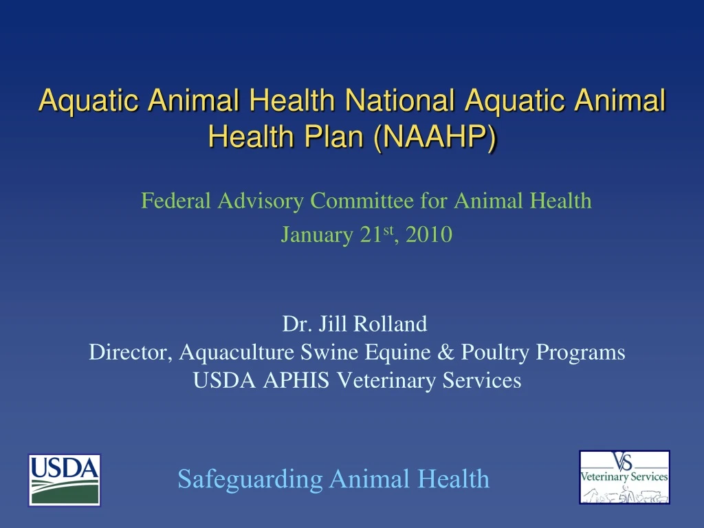 aquatic animal health national aquatic animal health plan naahp