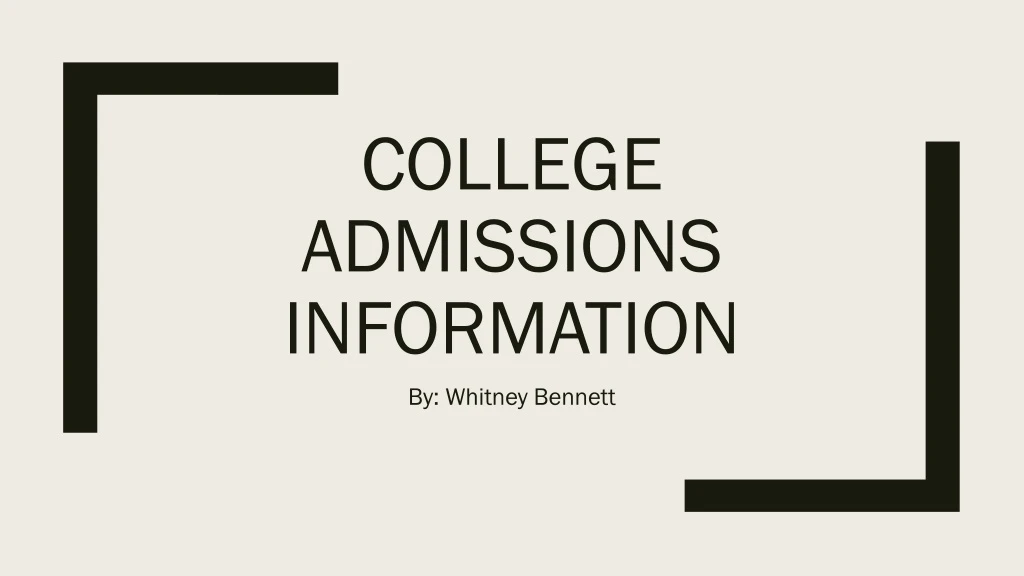 college admissions information