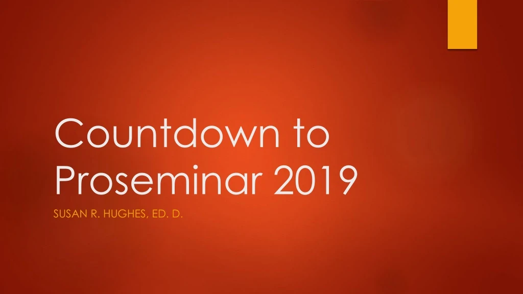 countdown to proseminar 2019