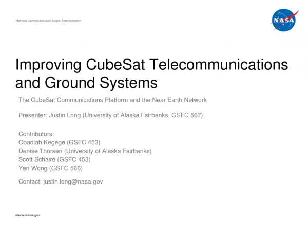 Improving CubeSat Telecommunications and Ground Systems