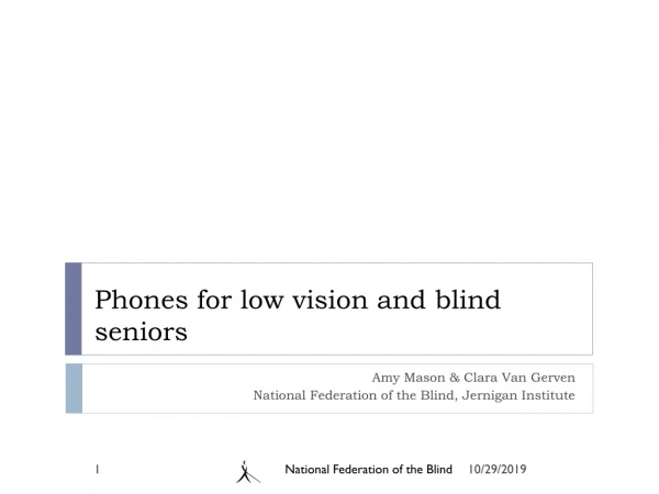 Phones for low vision and blind seniors