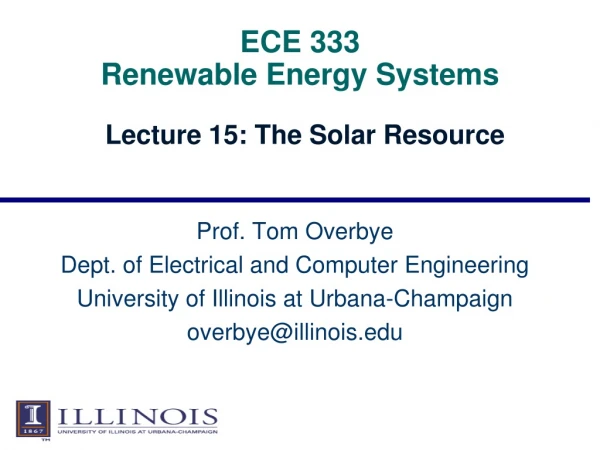ECE 333 Renewable Energy Systems
