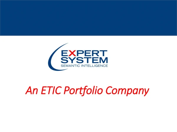 An ETIC Portfolio Company