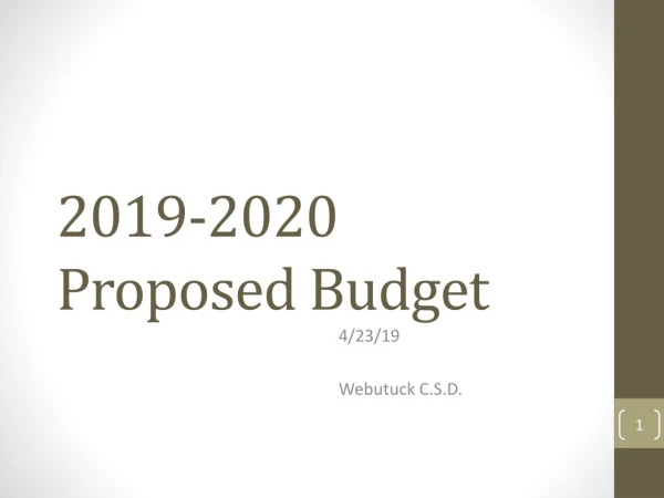 2019-2020 Proposed Budget