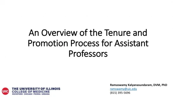 An Overview of the Tenure and Promotion Process for Assistant Professors