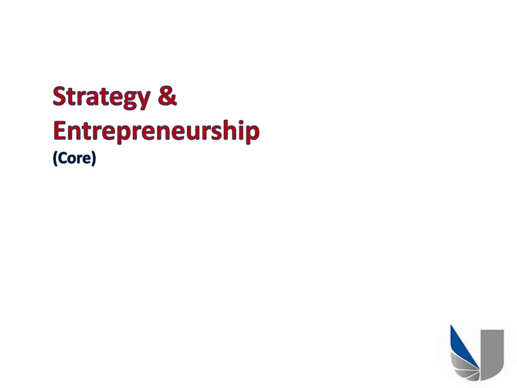 strategy entrepreneurship core
