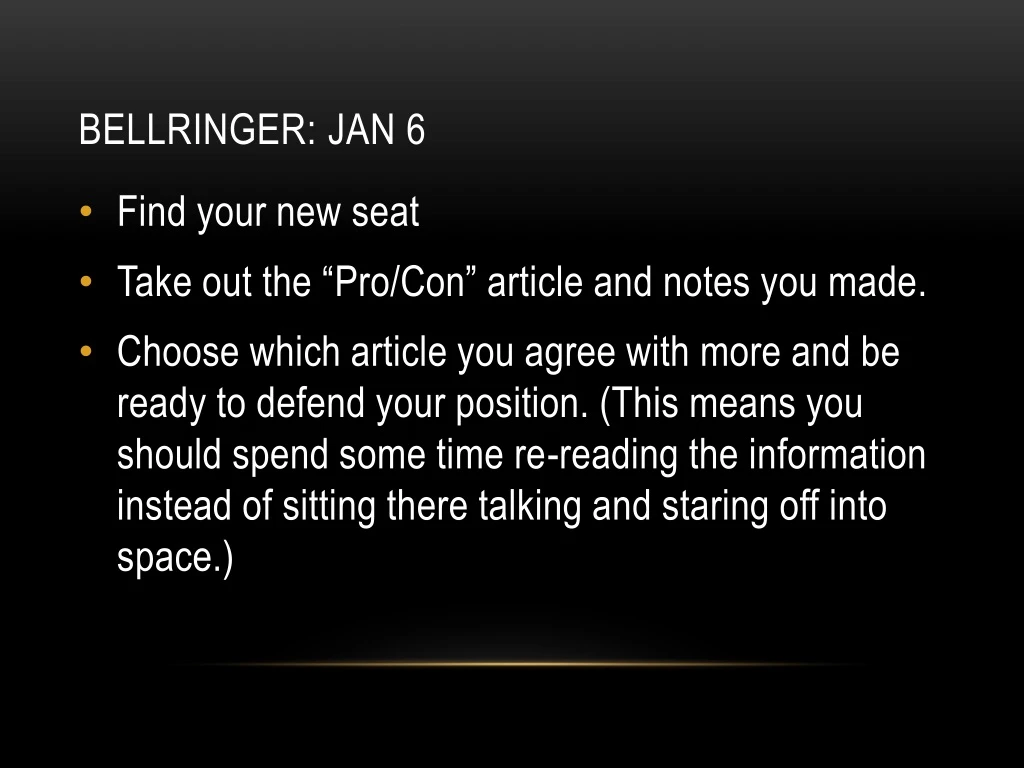 bellringer jan 6