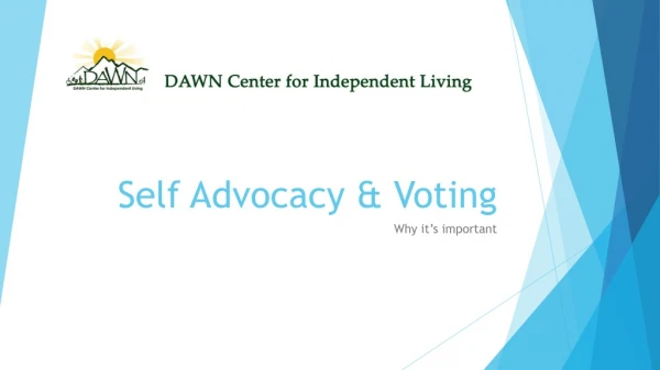 Self Advocacy &amp; Voting