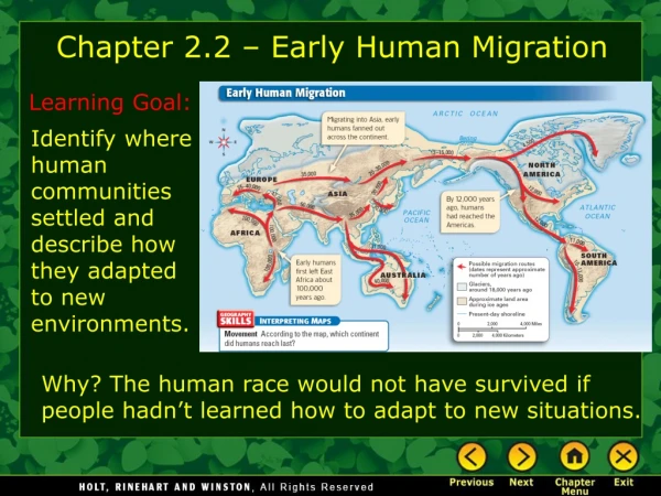 Chapter 2.2 – Early Human Migration
