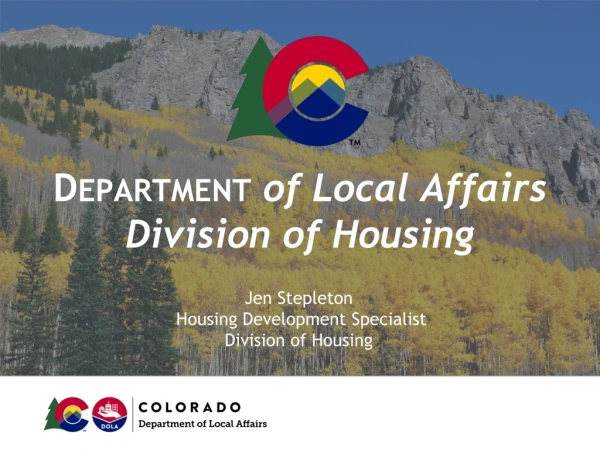 Department of Local Affairs Division of Housing