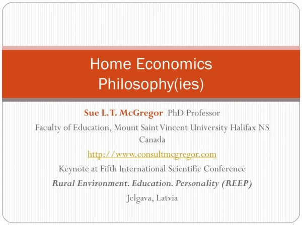 Home Economics Philosophy( ies )