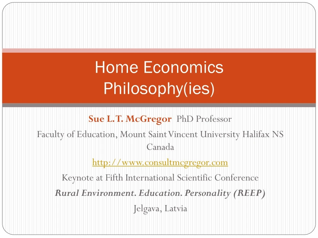 home economics philosophy ies