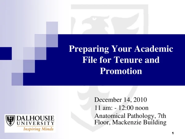 Preparing Your Academic File for Tenure and Promotion