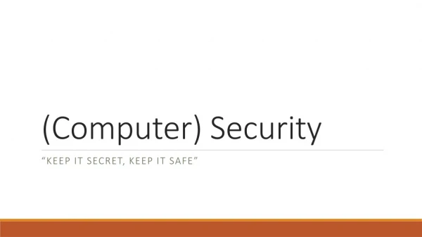 (Computer) Security