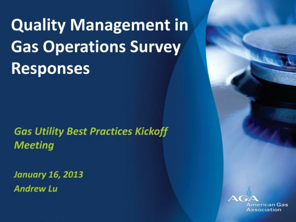 Quality Management in Gas Operations Survey Responses