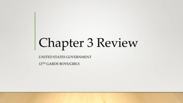 Chapter 3 Review