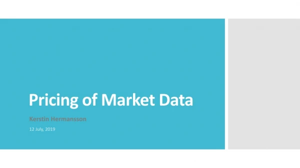 Pricing of Market Data