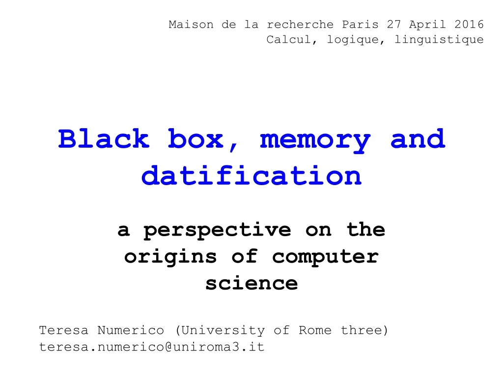 black box memory and datification