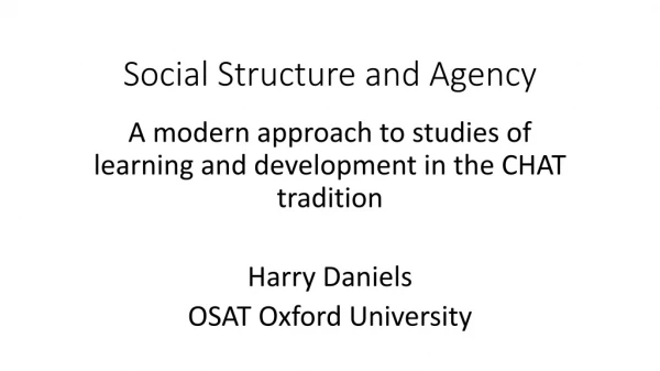 Social Structure and Agency