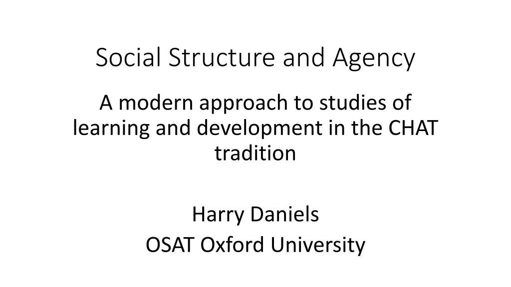 social structure and agency