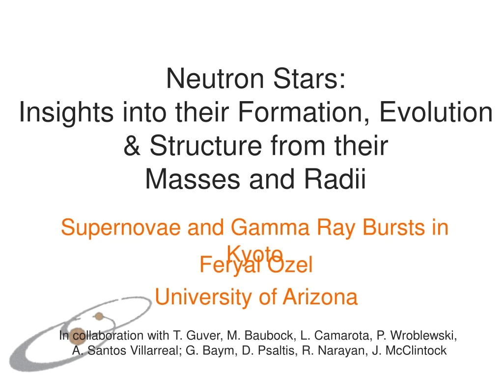 neutron stars insights into their formation evolution structure from their masses and radii