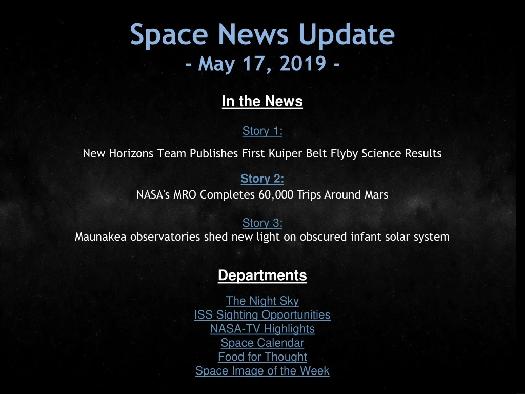 space news update may 17 2019