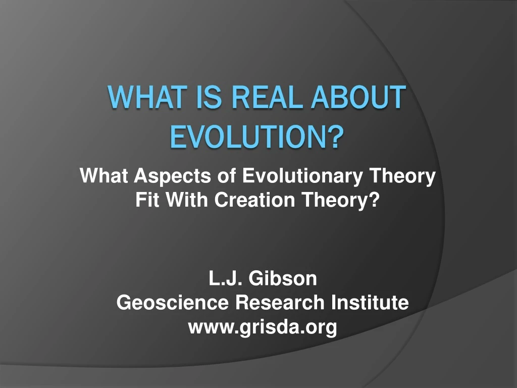 what aspects of evolutionary theory fit with creation theory
