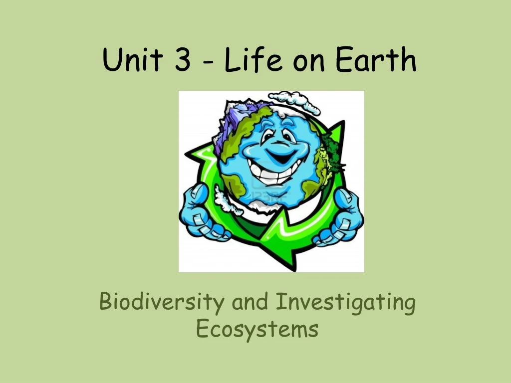 unit 3 life on earth