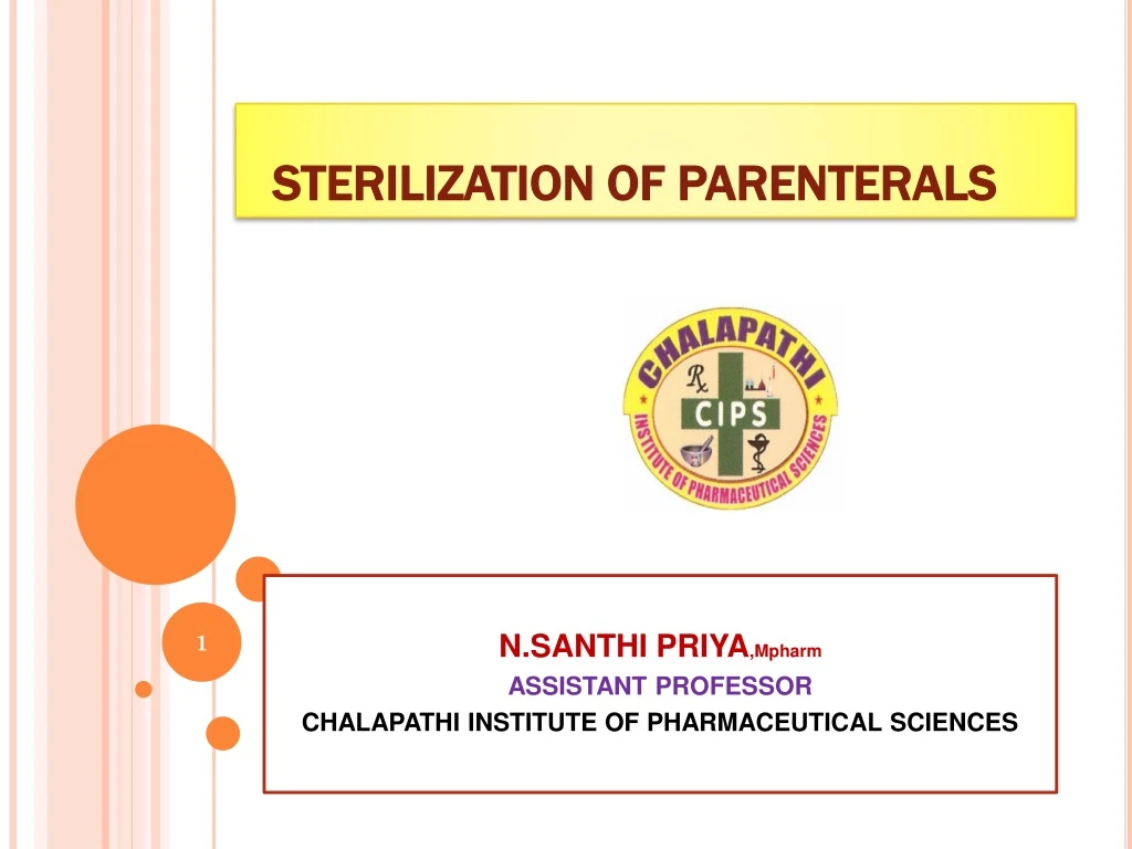 sterilization of parenterals