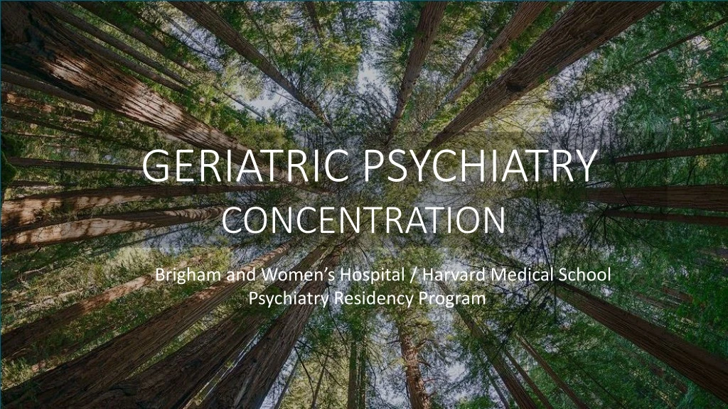 geriatric psychiatry concentration