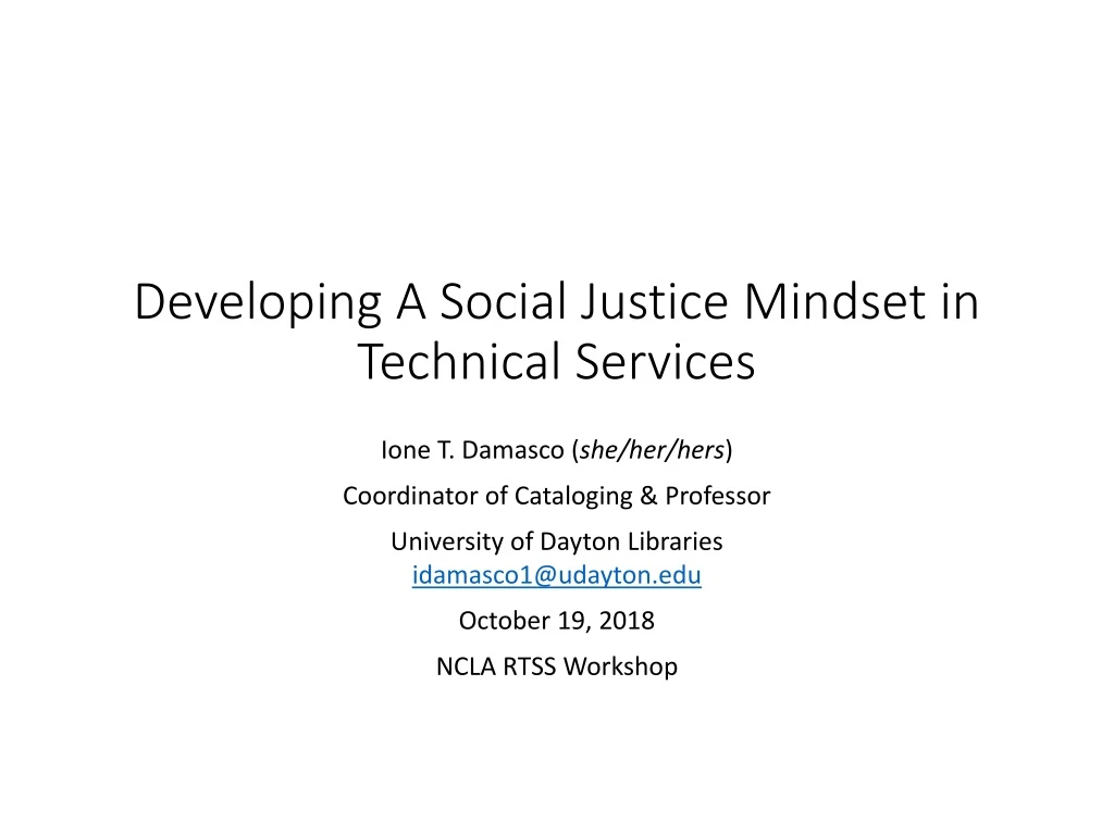 developing a social justice mindset in technical services