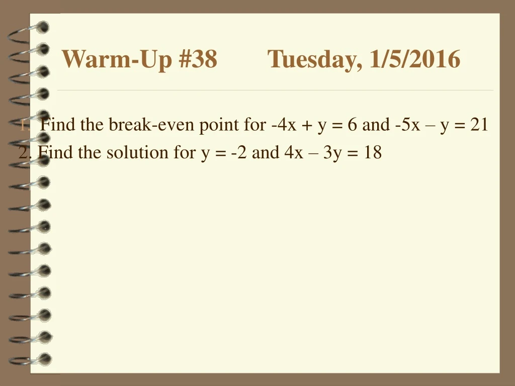 warm up 38 tuesday 1 5 2016