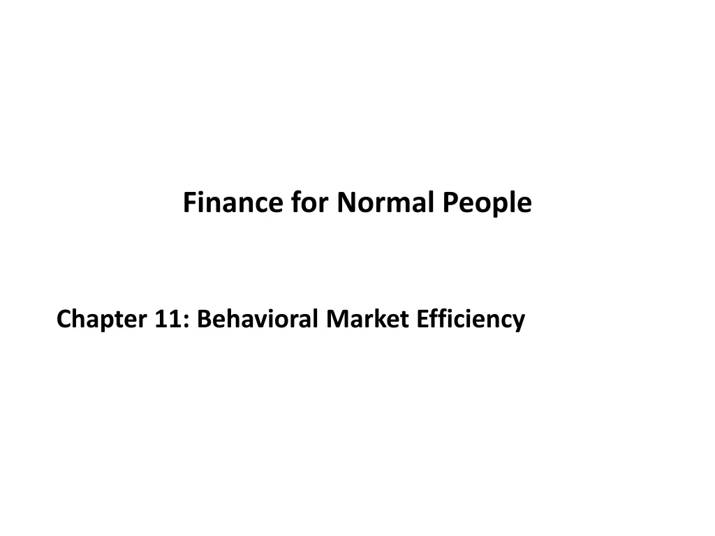 finance for normal people chapter 11 behavioral