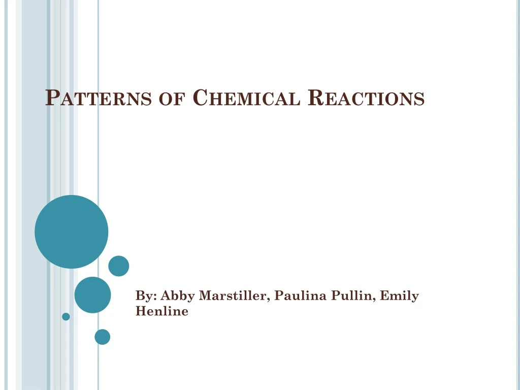 patterns of chemical reactions