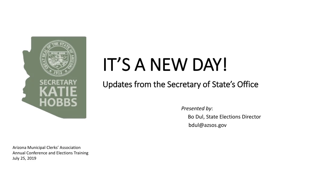 it s a new day updates from the secretary of state s office