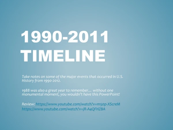 1990-2011 Timeline