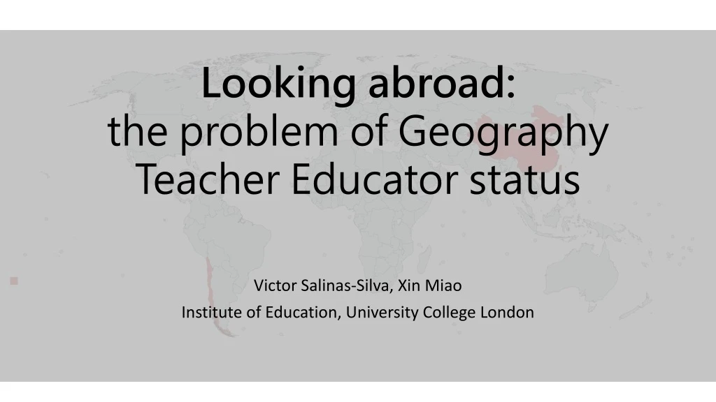 looking abroad the problem of geography teacher educator status