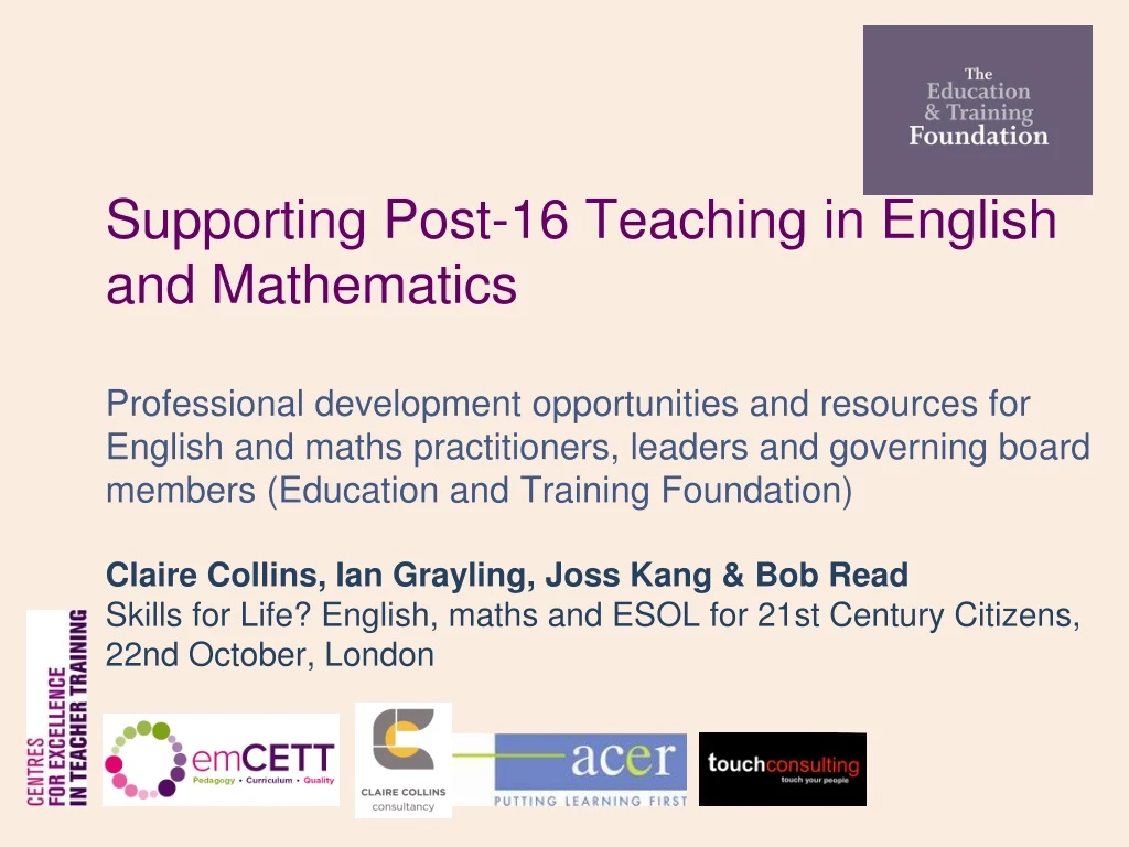 supporting post 16 teaching in english