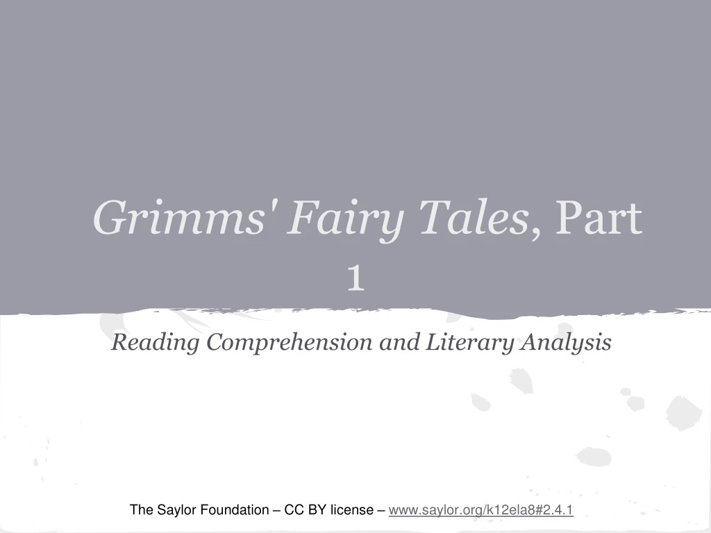 grimms fairy tales part 1