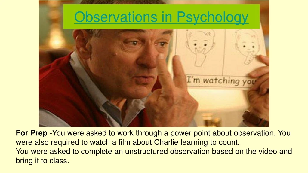 observations in psychology
