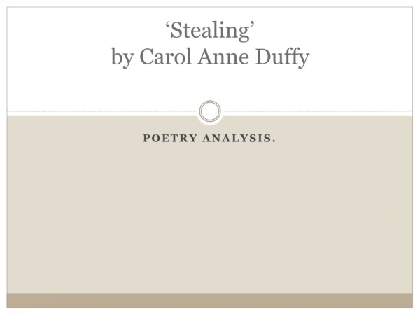 ‘Stealing’ by Carol Anne Duffy