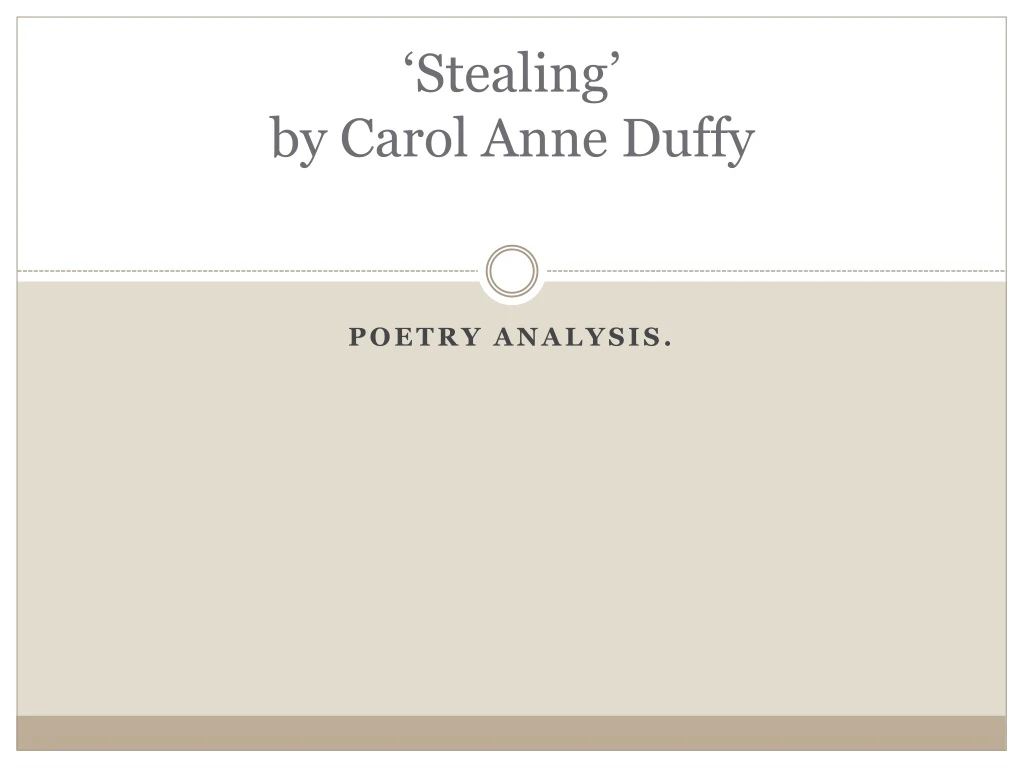 stealing by carol anne duffy