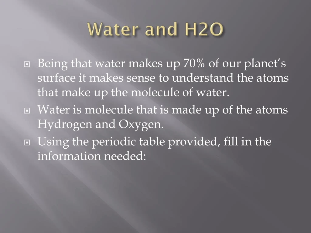 water and h2o