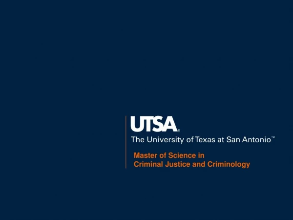 Master of Science in Criminal Justice and Criminology
