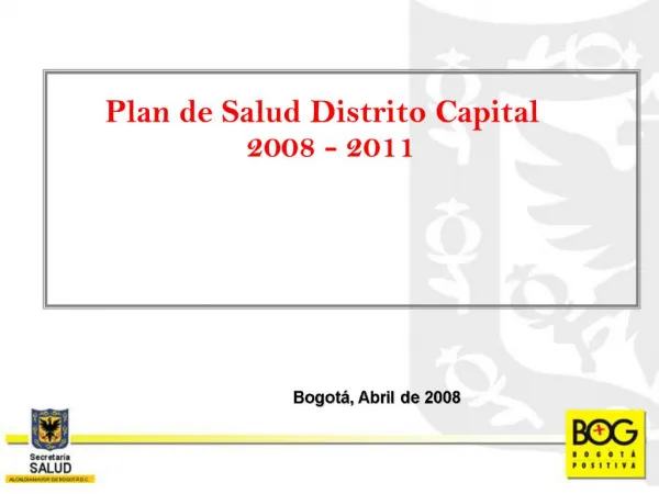 Plan de Salud Distrito Capital 2008 - 2011