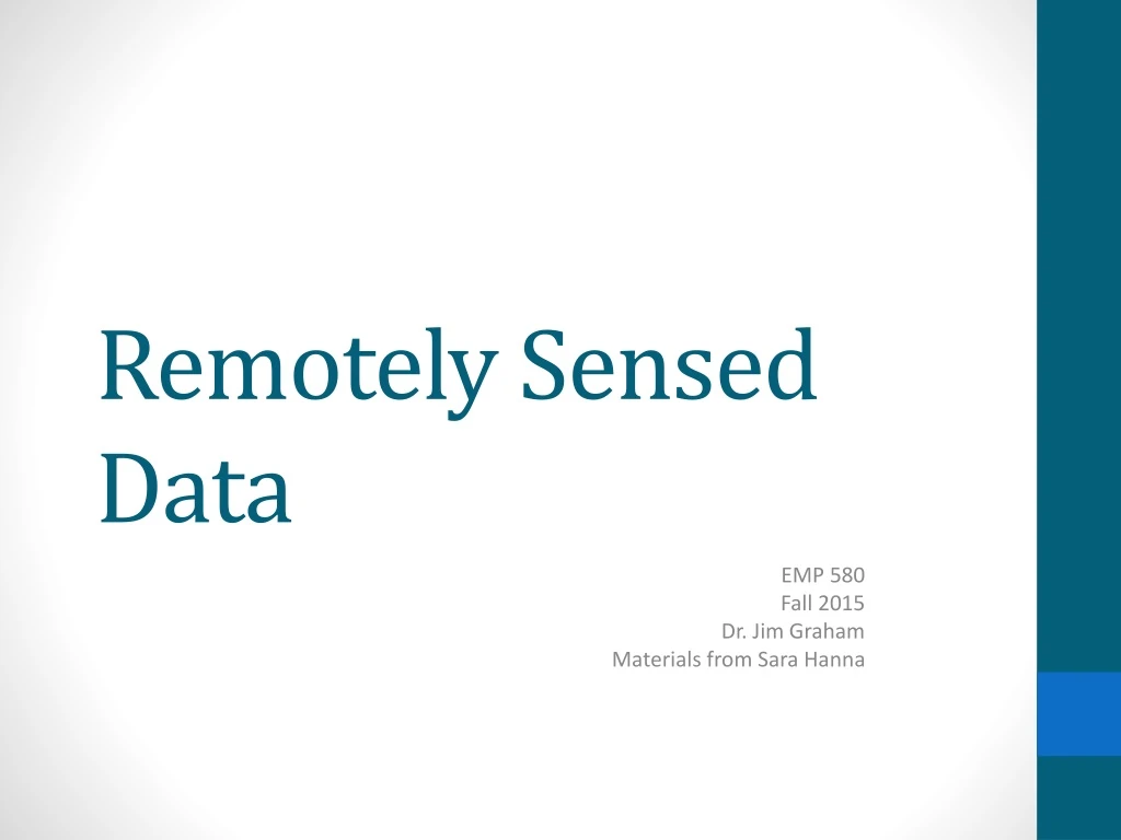 remotely sensed data