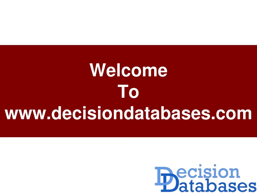 welcome to www decisiondatabases com