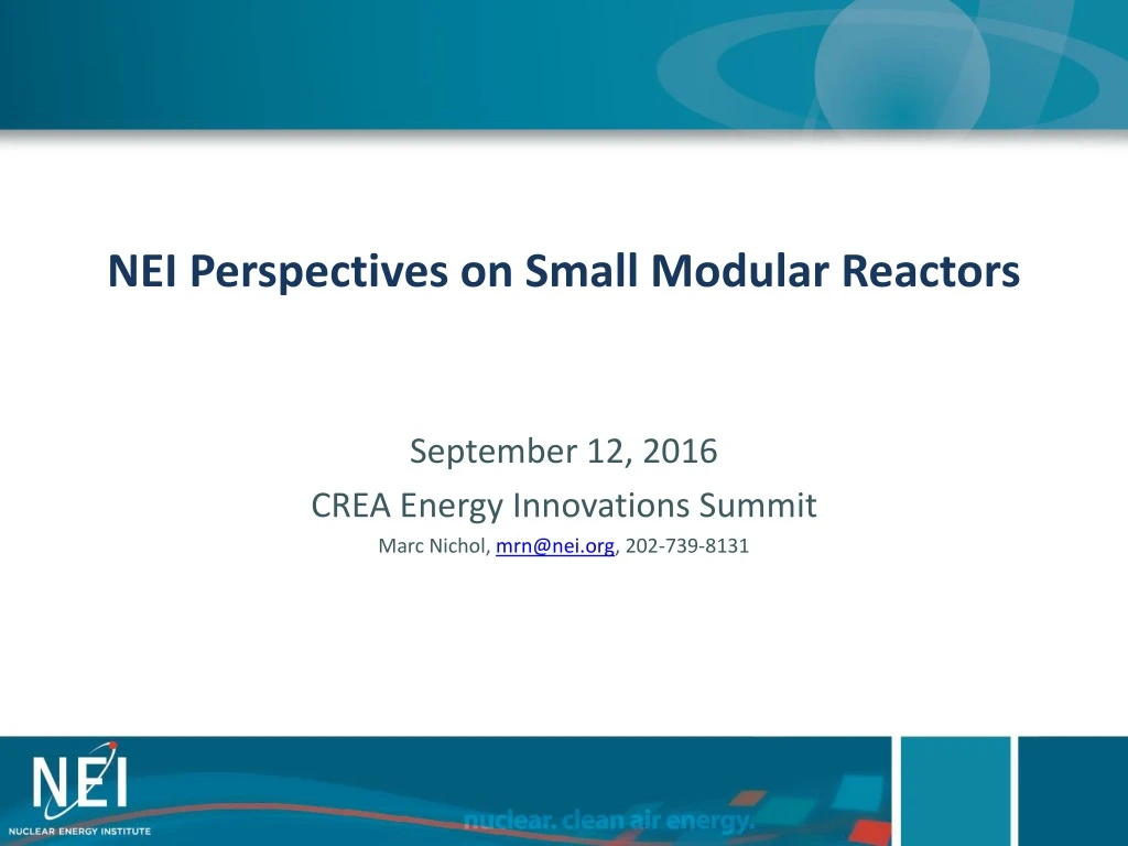 nei perspectives on small modular reactors